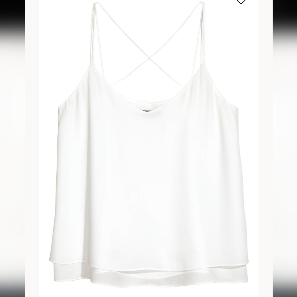 h&m double layer strappy top
